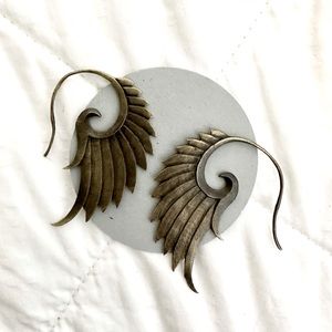Antique Swan Wing Tribal Earrings